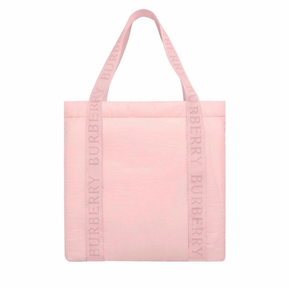 Burberry Handbags - Burberry Pale Pink Logo Strap Tote Bag